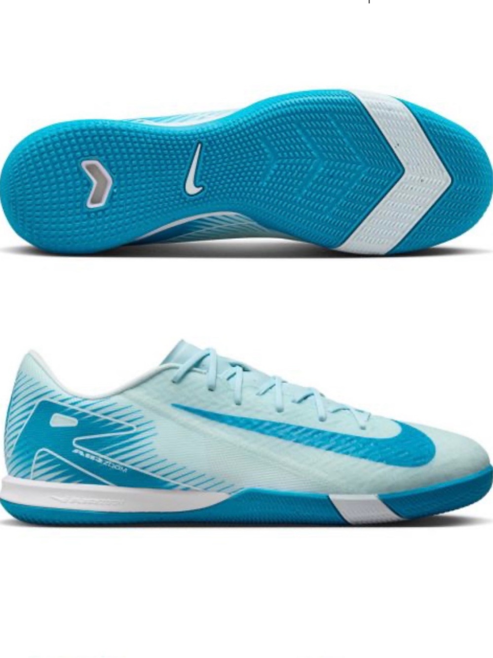 Nike Mercurial Vapor 16 Academy IC indoor soccer shoes in a glacier blue orbit